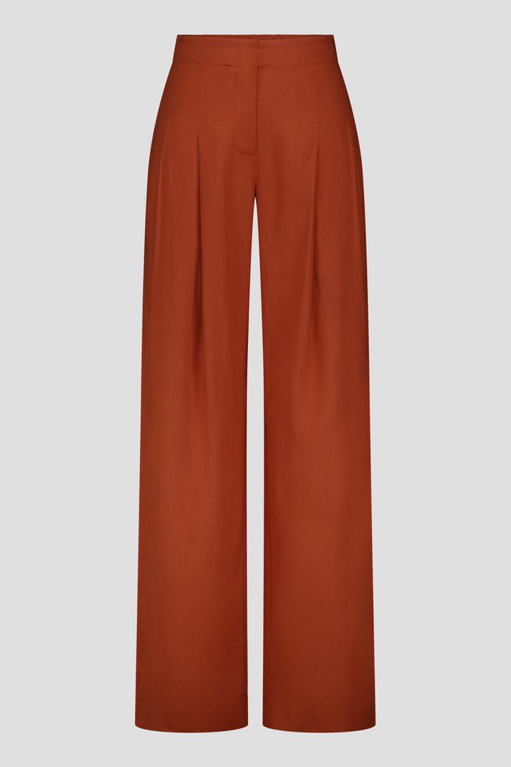 Photo produit 2 de Pantalon en lin brun rouille  de Liberty Loving nature pour Femmes
