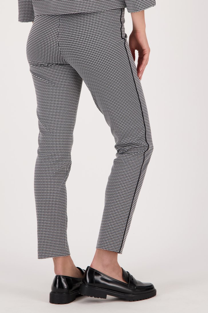 Pantalon en stretch avec un fin motif noir-blanc de D'Auvry pour Femmes