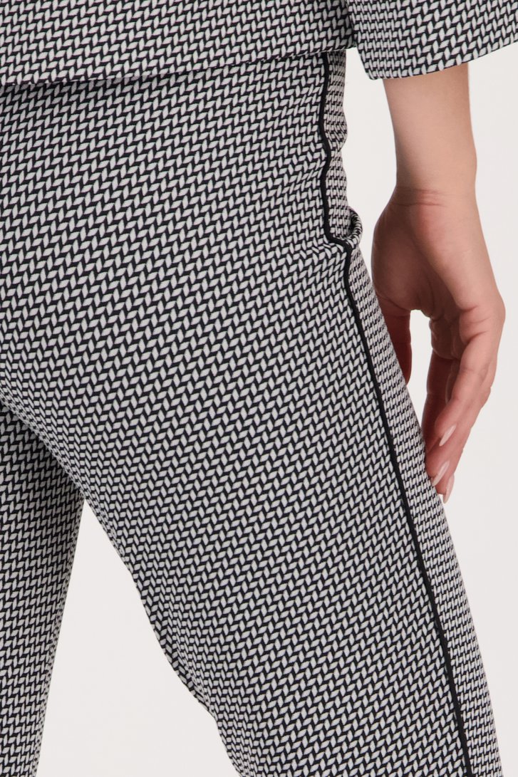 Pantalon en stretch avec un fin motif noir-blanc de D'Auvry pour Femmes