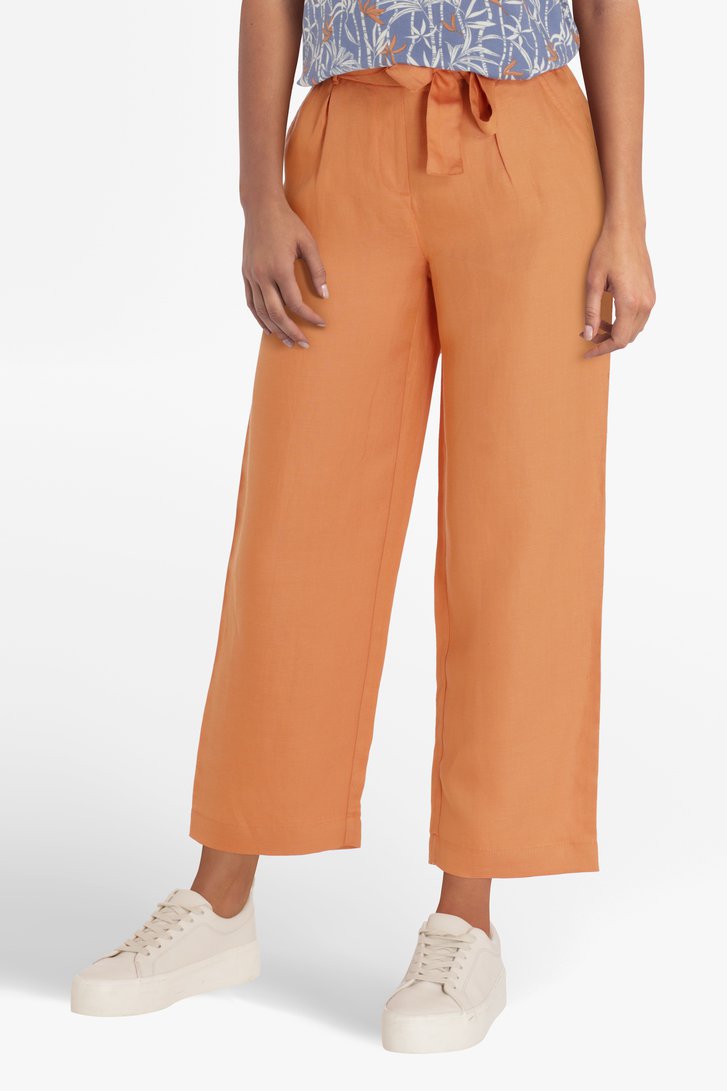 Pantalon en tencel orange rouille - straight fit de Liberty Loving nature pour Femmes