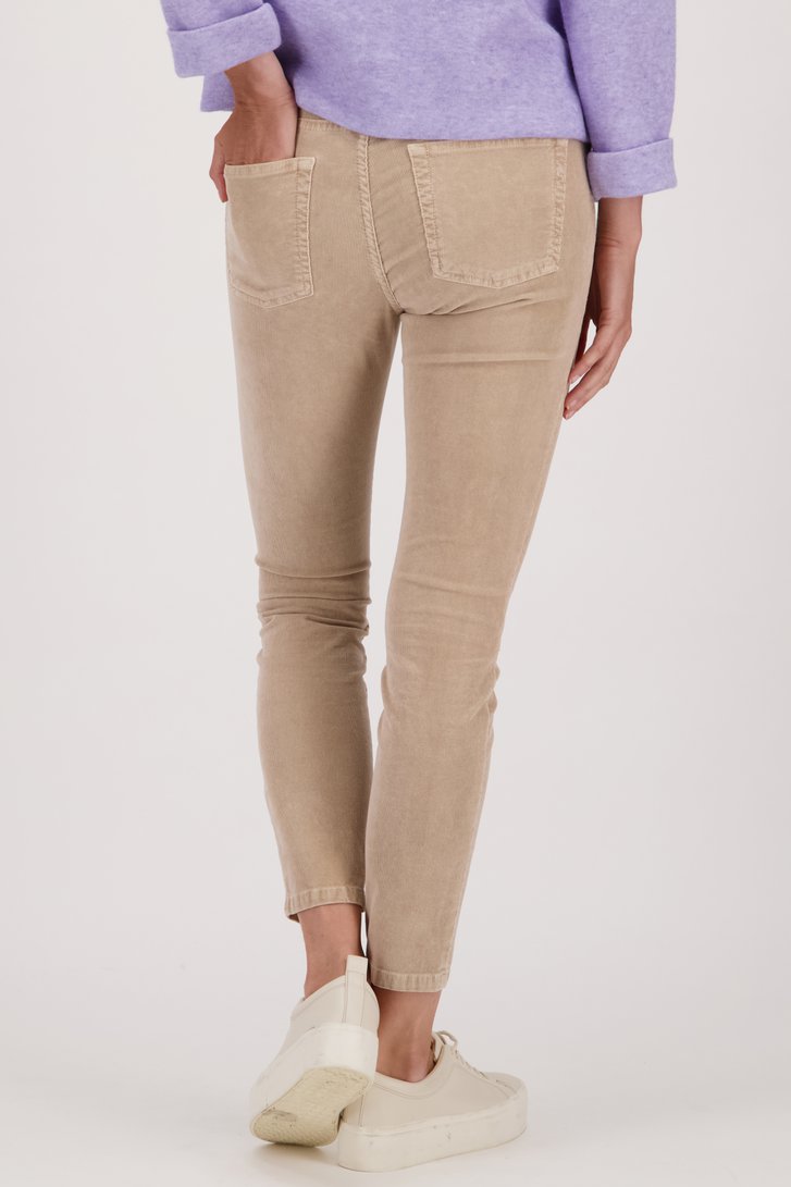 Pantalon en velours côtelé beige - Slim fit de Opus pour Femmes
