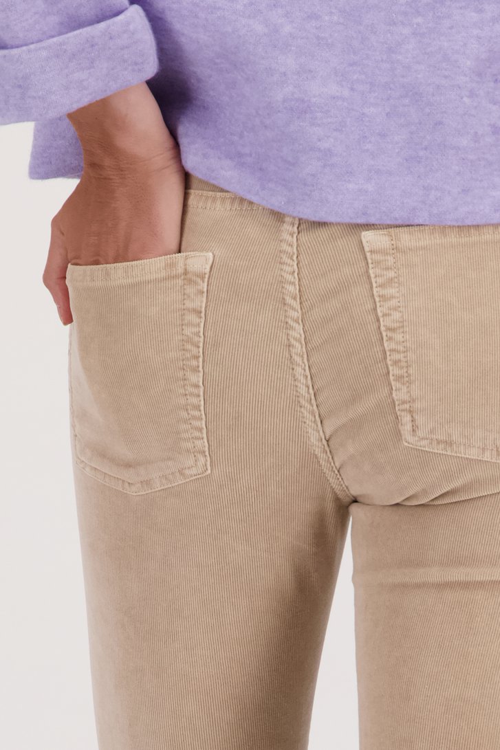 Pantalon en velours côtelé beige - Slim fit de Opus pour Femmes