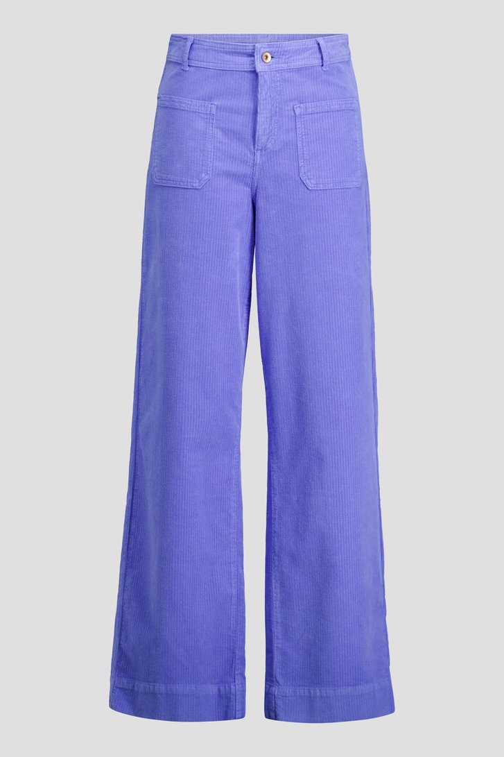 Photo produit 1 de Pantalon en velours côtelé bleu à jambes larges de Libelle pour Femmes
