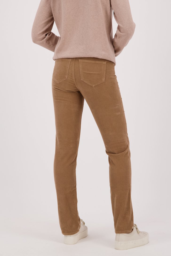 Pantalon en velours côtelé marron - straight fit de Liberty Island pour Femmes
