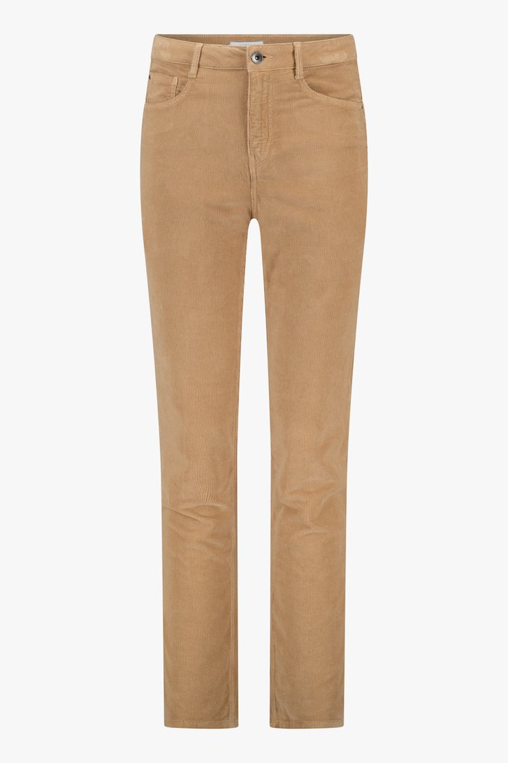 Pantalon en velours côtelé marron - straight fit de Liberty Island pour Femmes