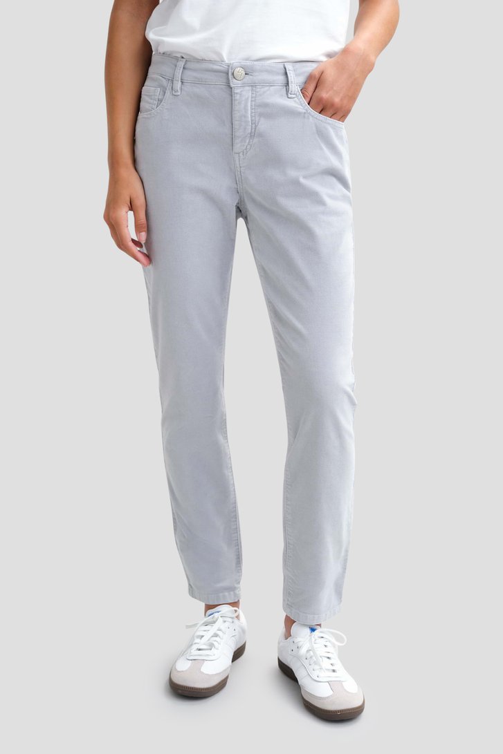 Pantalon en velours gris clair - Slim fit de Opus pour Femmes