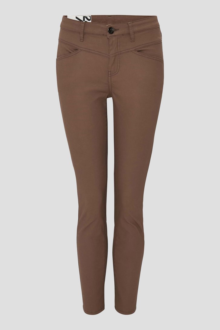 Pantalon enduit marron - Slim fit de Opus pour Femmes