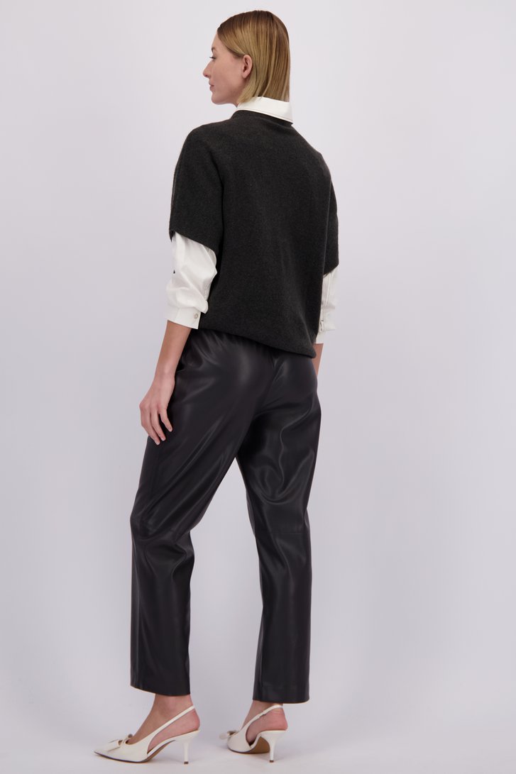 Le dos de Pantalon gris anthracite effet cuir de D'Auvry pour Femmes