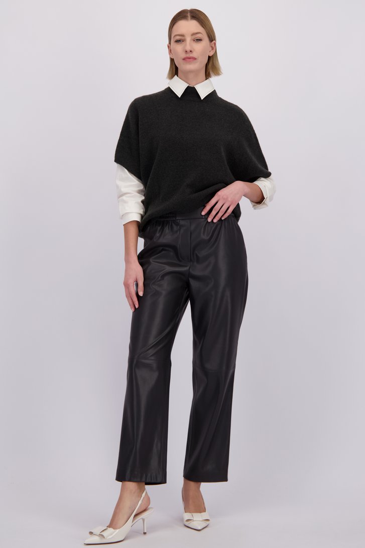 Le devant de Pantalon gris anthracite effet cuir de D'Auvry pour Femmes