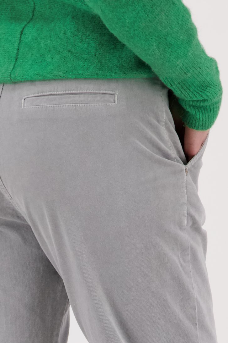 Pantalon gris en velours côtelé - straight fit de Opus pour Femmes