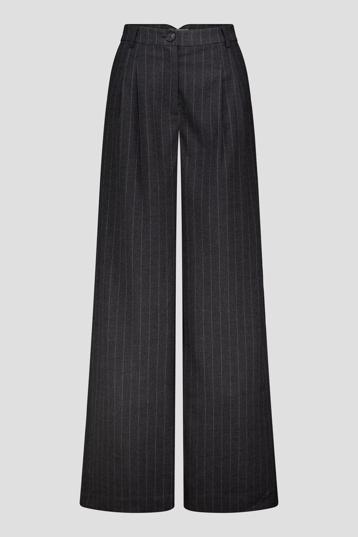 Photo produit 2 de Pantalon gris large à rayure craie de Louise pour Femmes