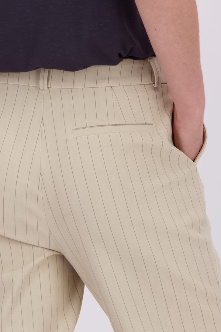 Détail de Pantalon habillé beige à motif rayé  de Liberty Island pour Femmes