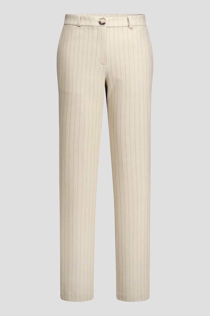 Photo produit 1 de Pantalon habillé beige à motif rayé  de Liberty Island pour Femmes