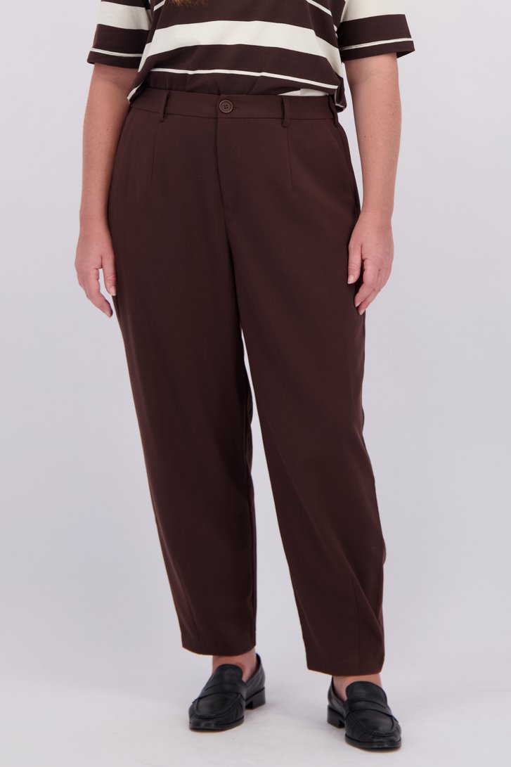 Détail de Pantalon habillé brun - longueur 7/8 de Kaffe Curve pour Femmes