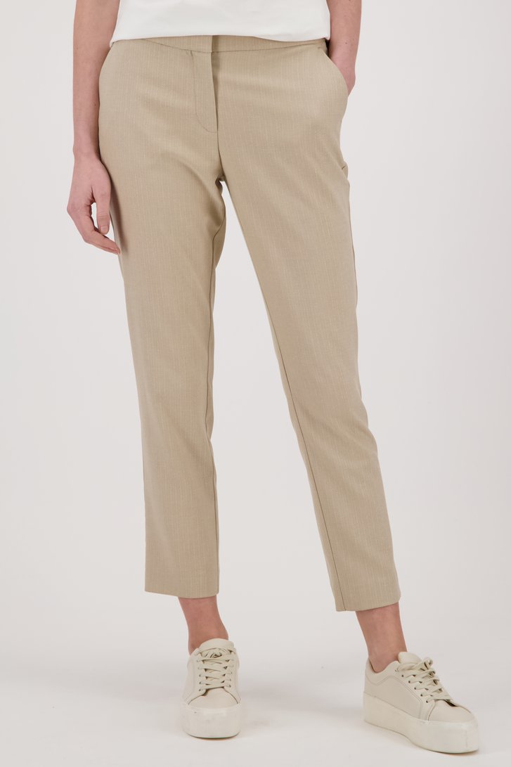Pantalon habillé finement rayé beige  de Liberty Island pour Femmes