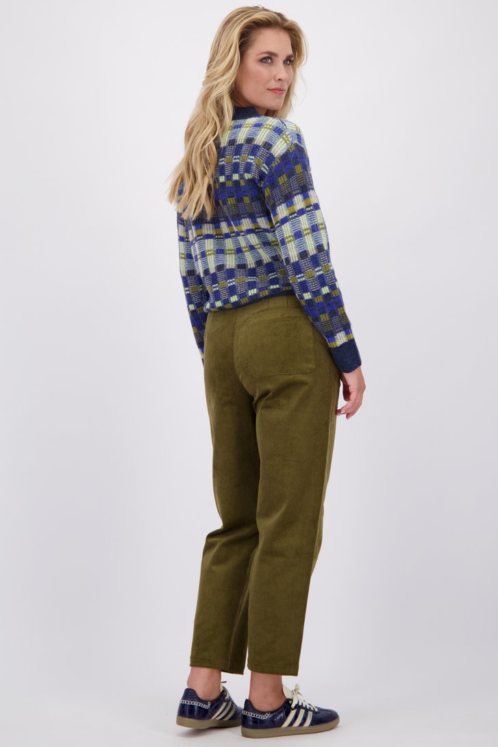 Le dos de Pantalon kaki en velours côtelé – longueur 7/8 de Libelle pour Femmes