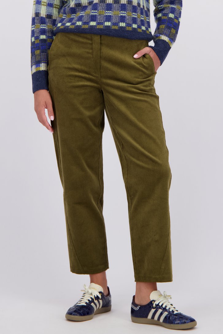 Détail de Pantalon kaki en velours côtelé – longueur 7/8 de Libelle pour Femmes