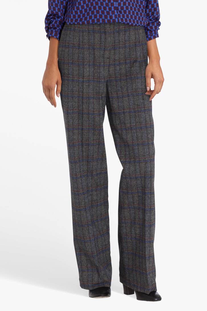 Pantalon large à carreaux - straight fit