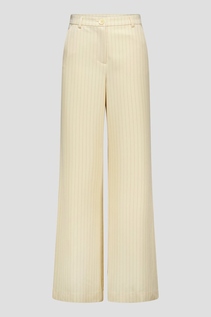 Pantalon large beige à rayures pailletées de D'Auvry pour Femmes