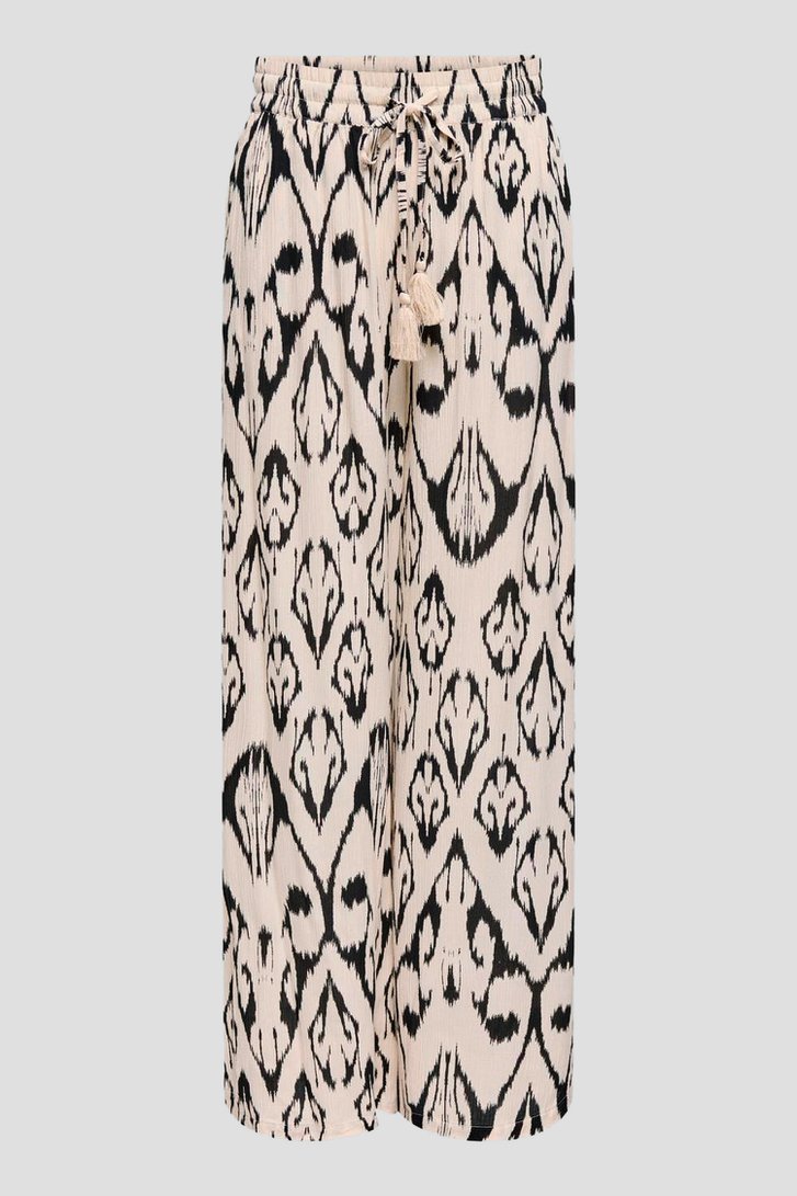 Pantalon large beige clair avec imprimé noir de JDY pour Femmes