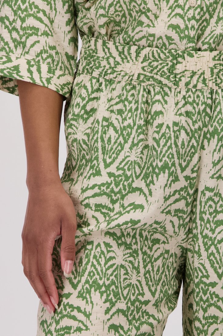 Pantalon large beige clair avec imprimé vert de JDY pour Femmes