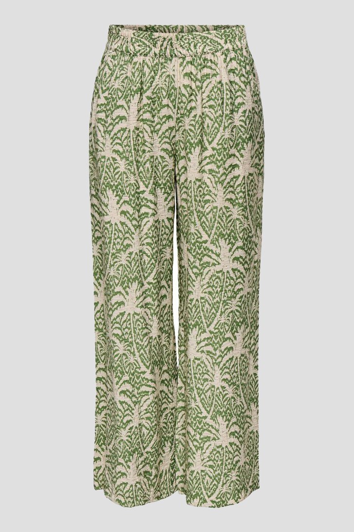 Pantalon large beige clair avec imprimé vert de JDY pour Femmes