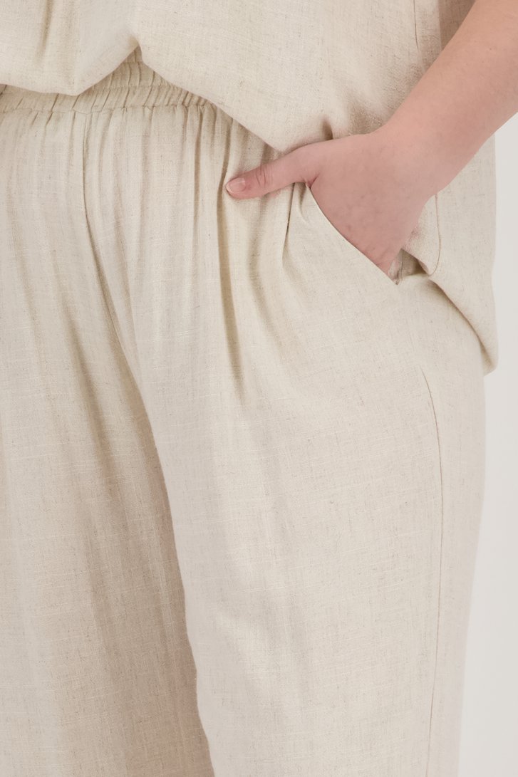 Pantalon large beige clair de Only Carmakoma pour Femmes