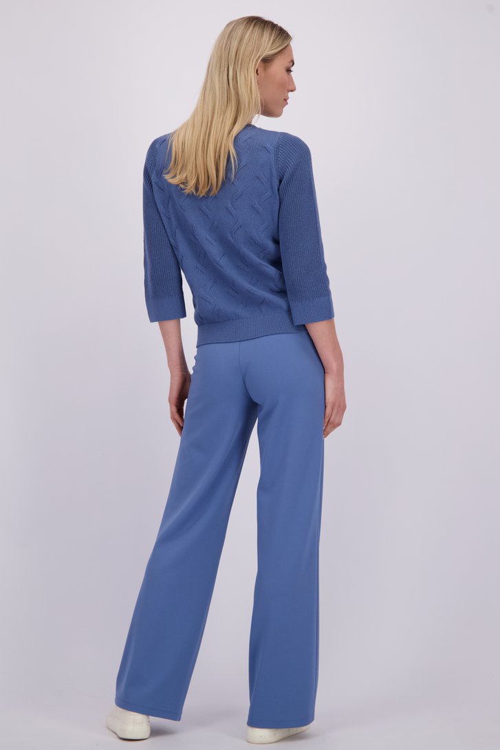 Le dos de Pantalon large bleu à taille élastique de Liberty Island pour Femmes