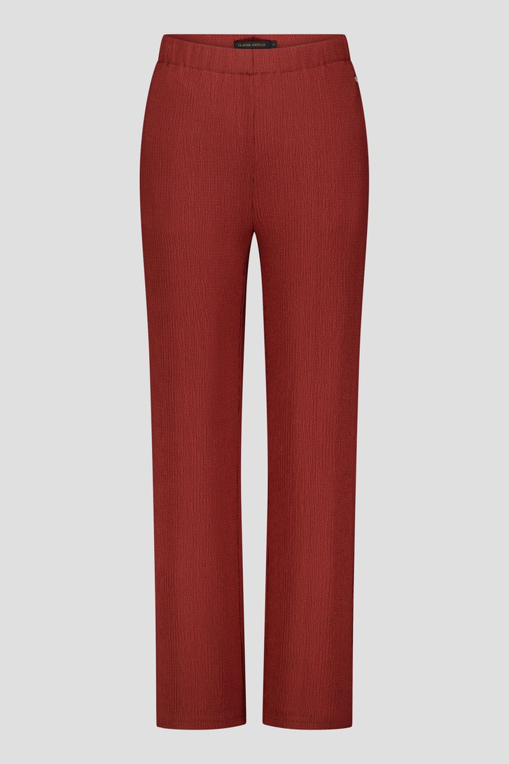 Photo produit 1 de Pantalon large brun rouille à taille élastique de Claude Arielle pour Femmes