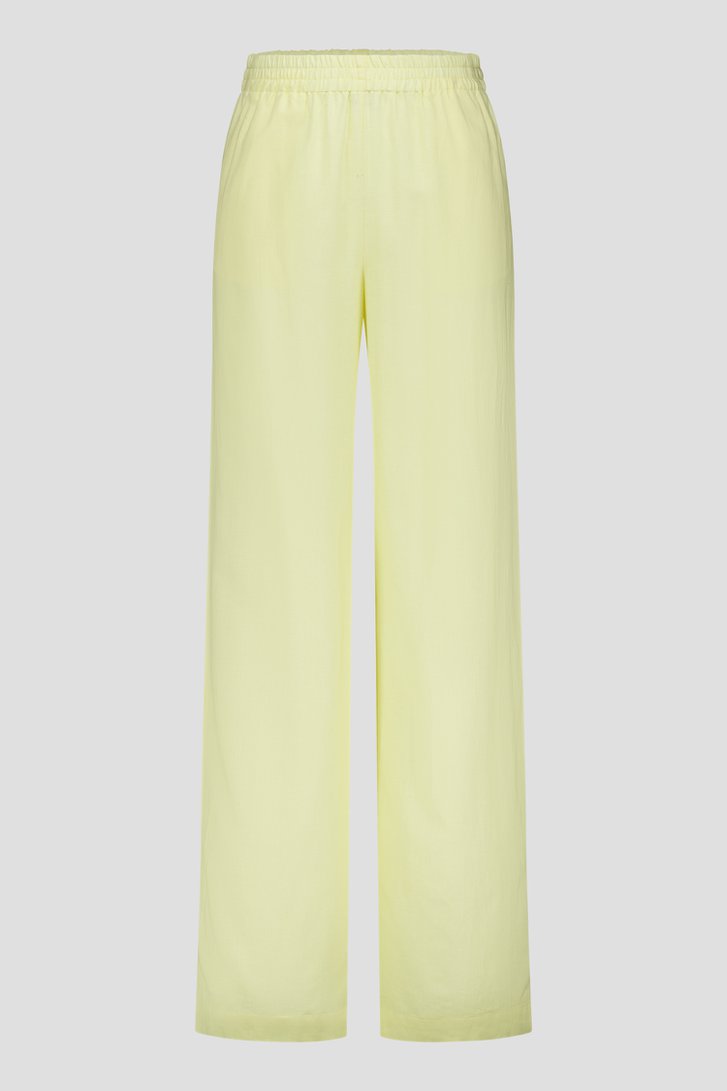 Photo produit 1 de Pantalon large en lin jaune de Liberty Island pour Femmes