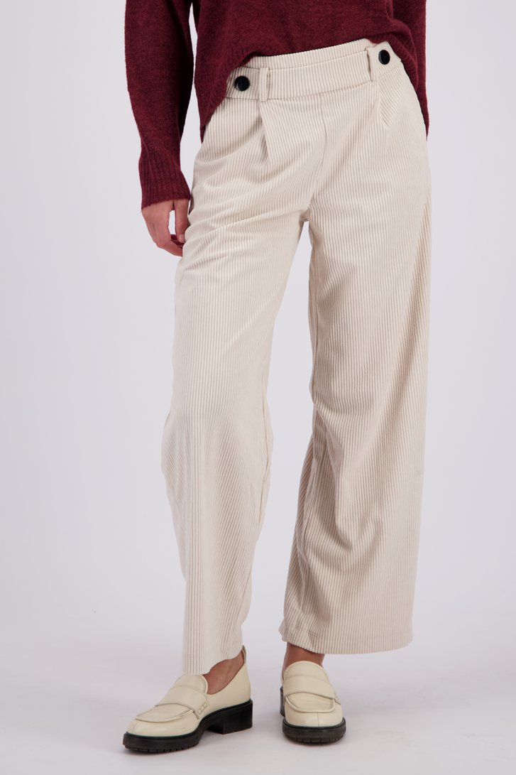 Le devant de Pantalon large en velours côtelé beige de JDY pour Femmes