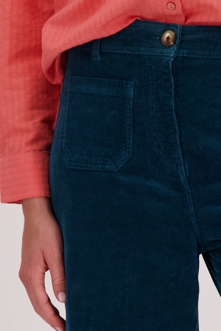 Pantalon large en velours côtelé bleu-vert de Liberty Loving nature pour Femmes