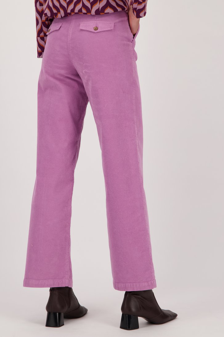 Pantalon large en velours côtelé lilas de Libelle pour Femmes