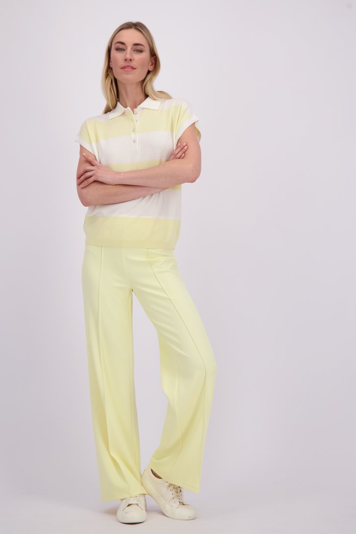 Le devant de Pantalon large jaune à taille élastique de Liberty Island pour Femmes