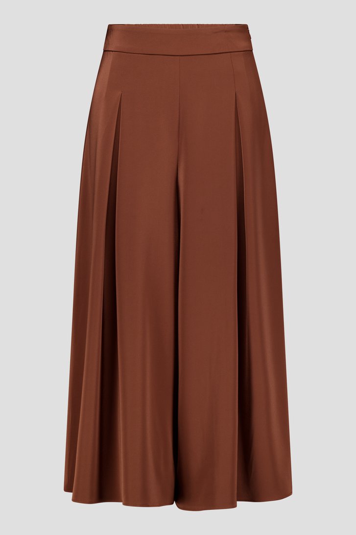 Pantalon large marron avec aspect soie de D'Auvry pour Femmes