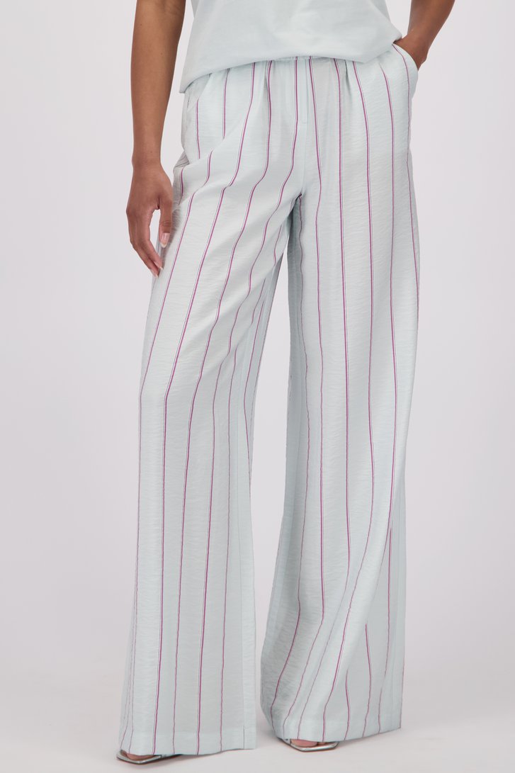 Pantalon large pastel turquoise à rayures de Louise pour Femmes