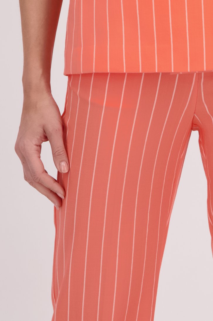 Détail de Pantalon large rose corail à rayures de D'Auvry pour Femmes