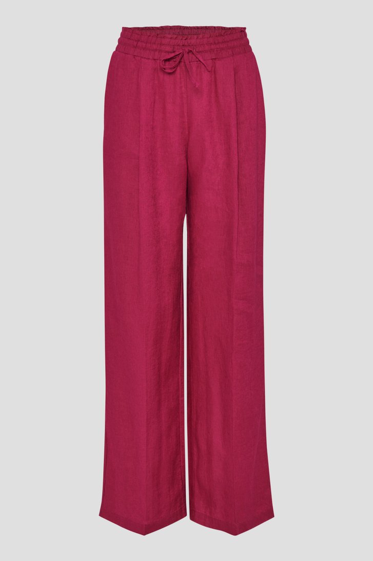 Pantalon large rose foncé en lin de Opus pour Femmes