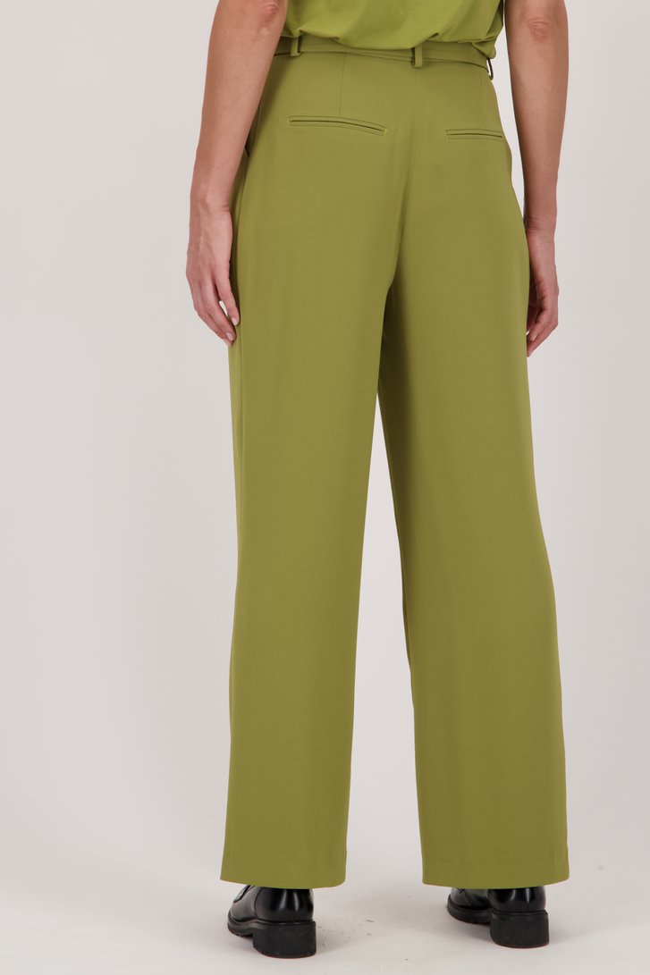 Pantalon large vert olive avec ceinture à nœud de More & More pour Femmes