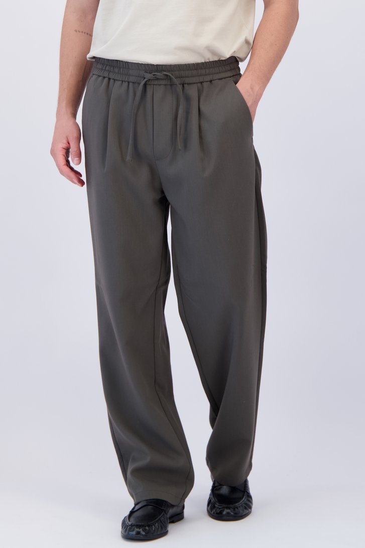 Détail de Pantalon loose fit gris foncé à taille élastiquée de Only & Sons pour Hommes
