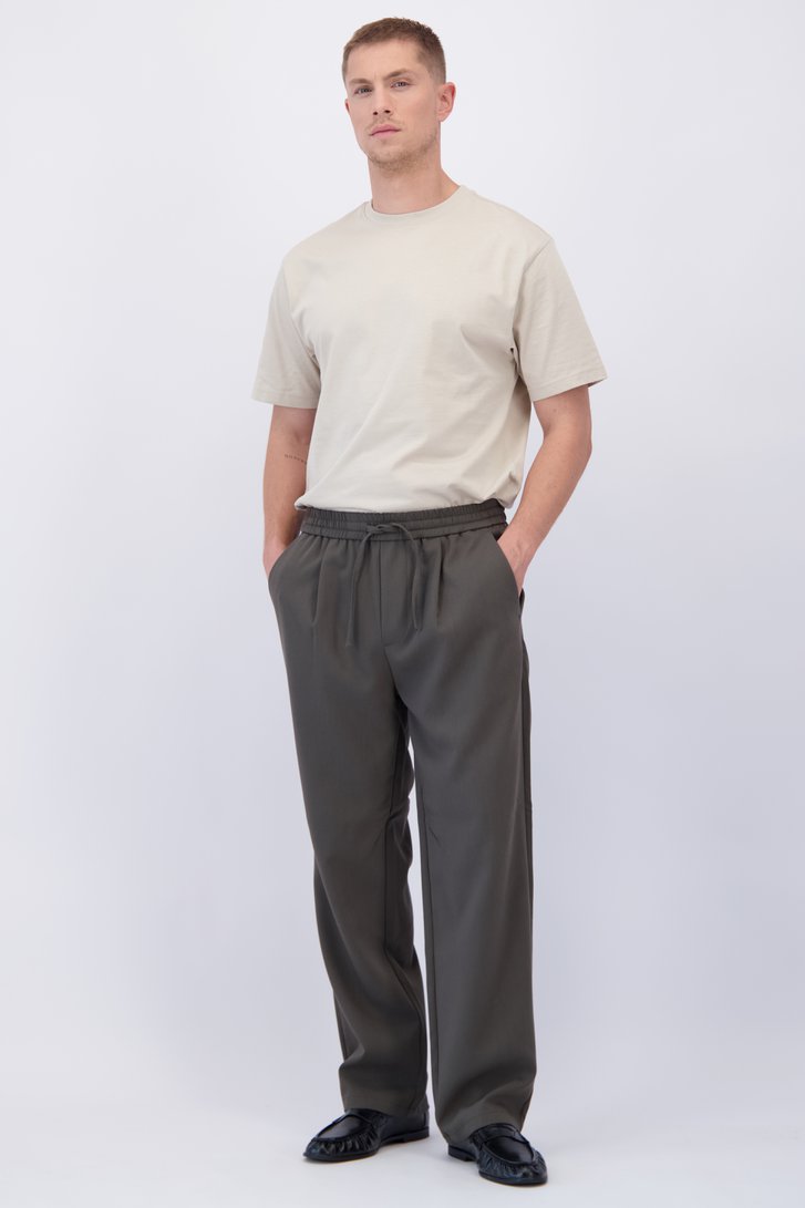 Le devant de Pantalon loose fit gris foncé à taille élastiquée de Only & Sons pour Hommes