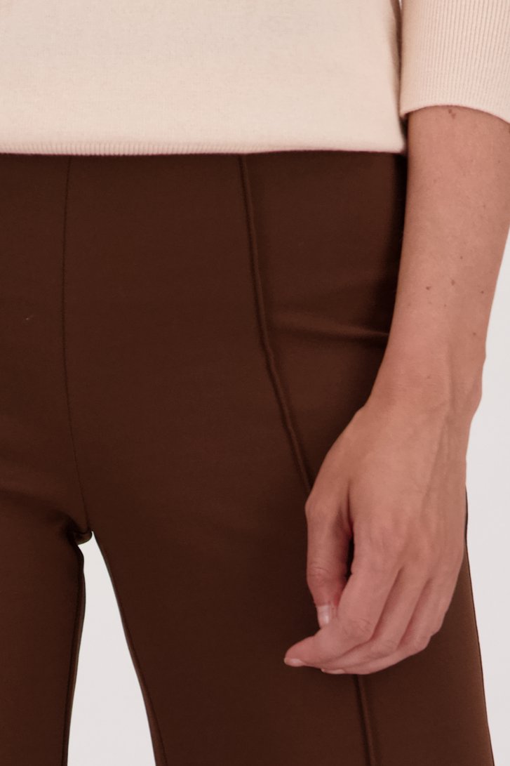 Détail de Pantalon marron à taille élastique de Liberty Island pour Femmes