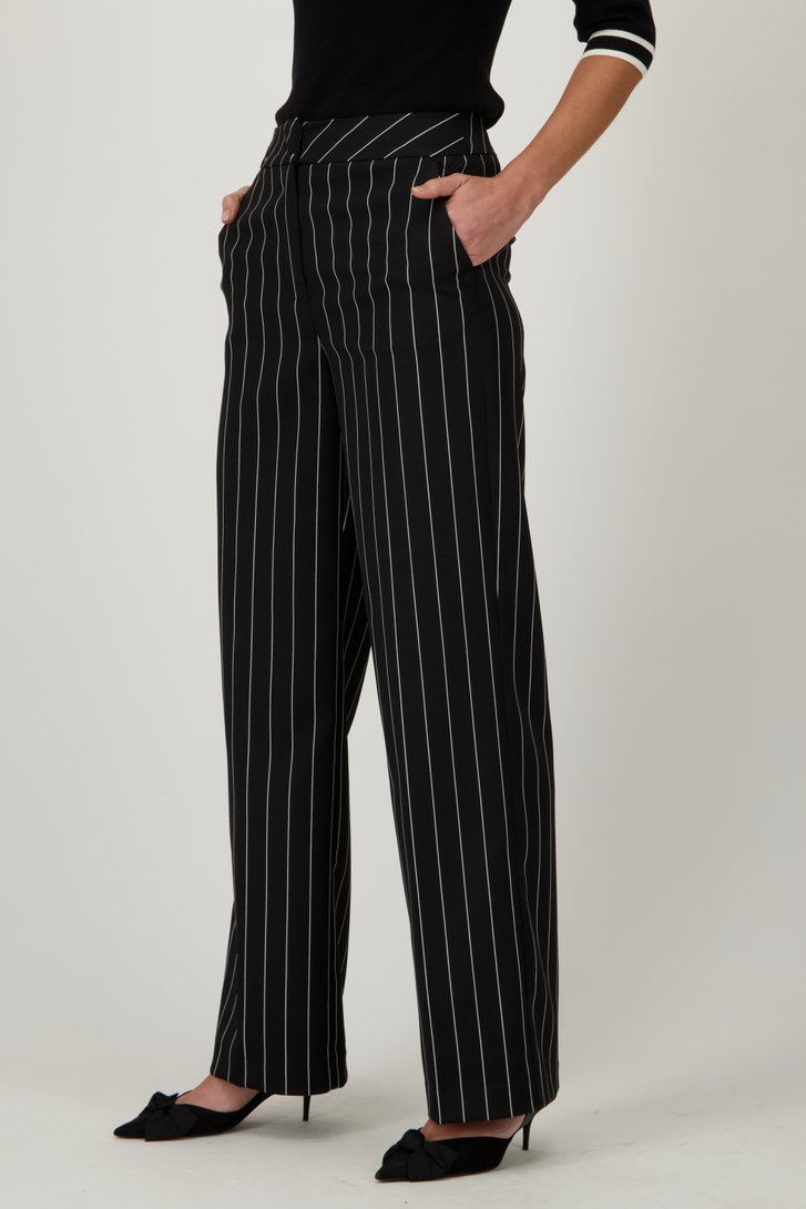 Pantalon noir à rayures de D'Auvry pour Femmes