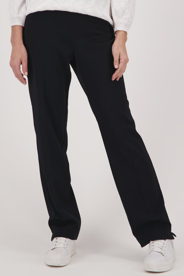 Pantalon noir classique avec taille élastiquée  de Claude Arielle pour Femmes