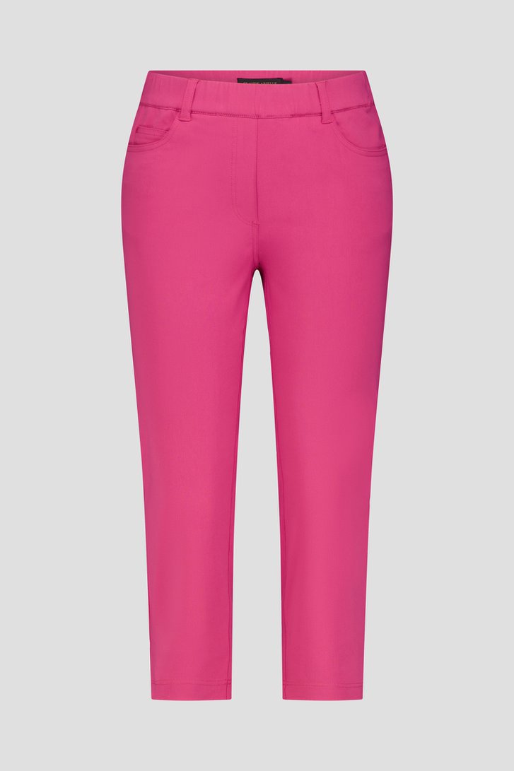 Photo produit 1 de Pantalon rose à taille élastique – longueur 3/4 de Claude Arielle pour Femmes