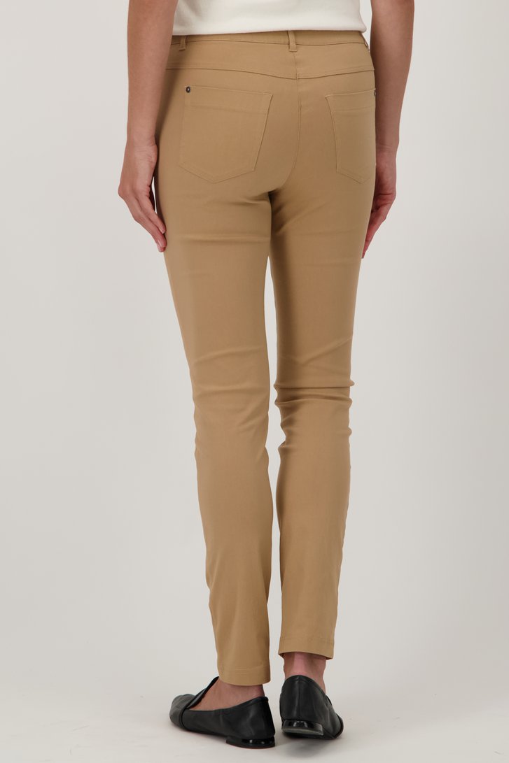 Pantalon stretch beige avec taille élastiquée	 de Claude Arielle pour Femmes