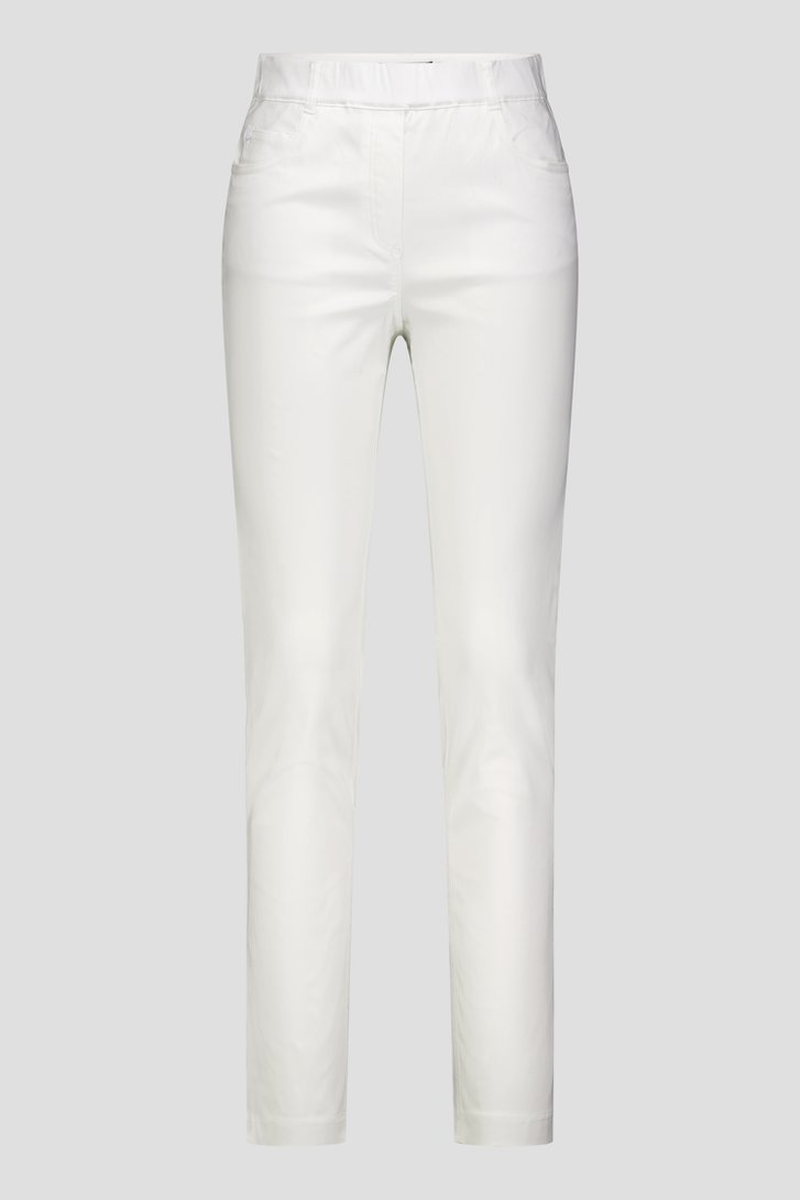 Photo produit 4 de Pantalon stretch blanc avec taille élastiquée	 de Claude Arielle pour Femmes