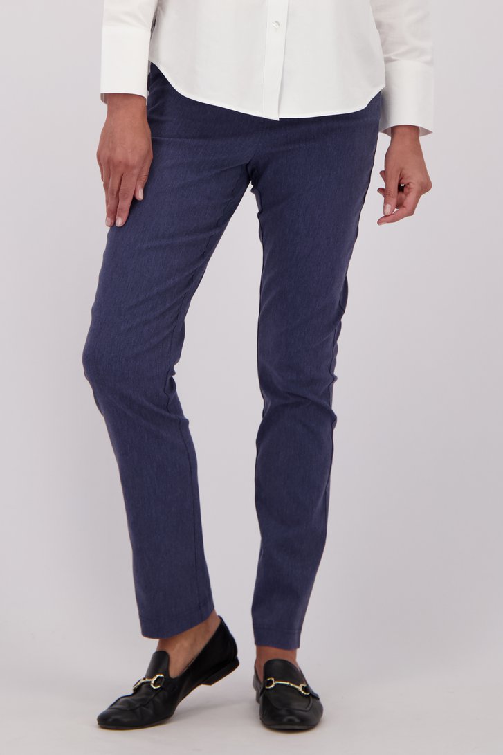 Détail de Pantalon stretch bleu à taille élastique de Claude Arielle pour Femmes