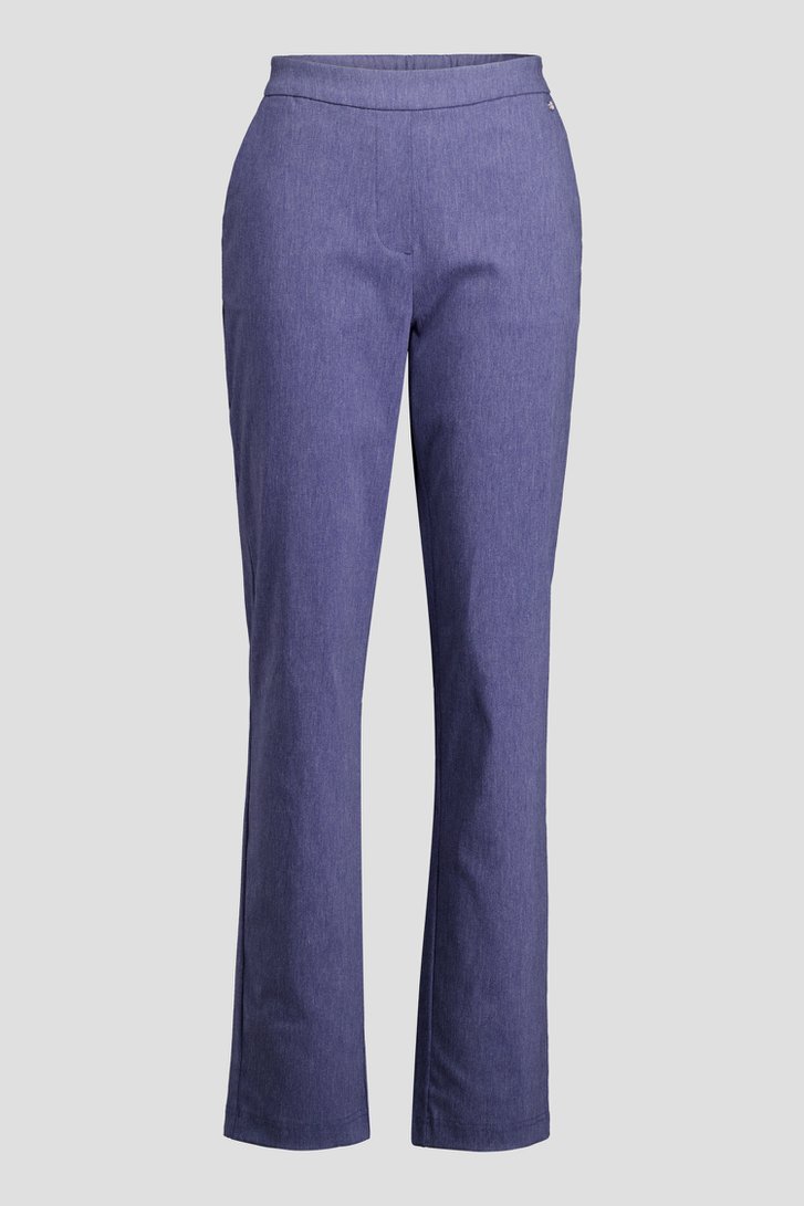 Photo produit 1 de Pantalon stretch bleu à taille élastique de Claude Arielle pour Femmes