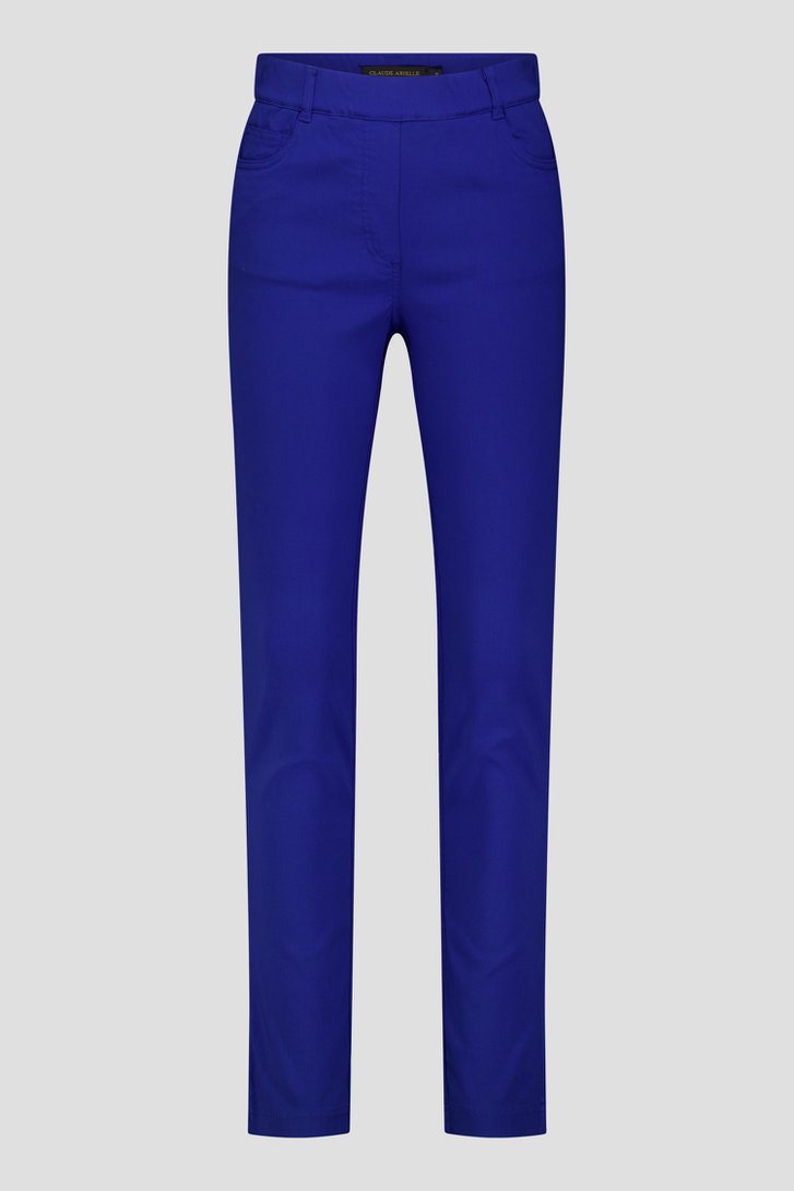 Photo produit 2 de Pantalon stretch bleu roi à taille élastique de Claude Arielle pour Femmes